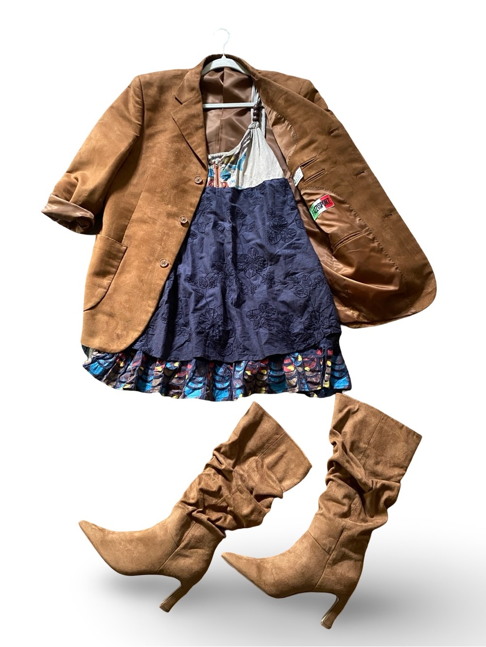 Mini Dress with Decorative Straps- painted overlay